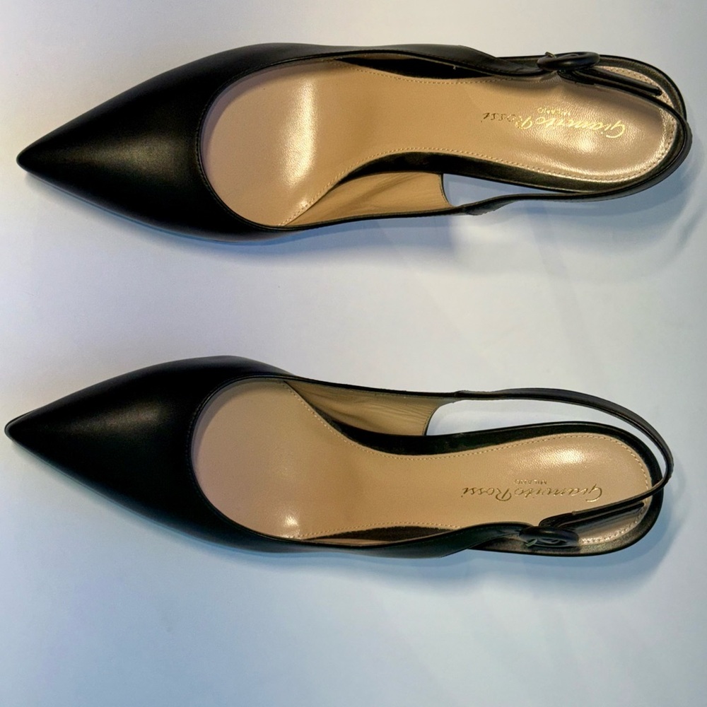 NWOT Gianvito Rossi Black Leather Dasha Platform Slingback Heels 41 - Picture 10 of 10
